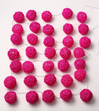 1 Set of Pink 5cm Rattan Cane 50 Ball Battery Powered LONG 5m String Lights Christmas Gift Home V382-PINKRATTBALLBATT50