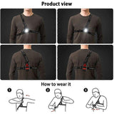 Reflective Running Gear with LED Chest Light, Weatherproof Night Running Vest V1263-JX-3843