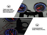 Motorcycle LED Tachometer and Speedometer Combo Meter for Motorbike Accessories, Dual Function Gauge V1369-AZ3-W-21639