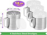 14 oz Metal Parmesan Cheese Shakers 1-pc 10 oz Stainless Steel Salt Pepper V1259-DP01-F-527
