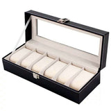 6 Watch Box Luxury Storage Case, Black, compatible with Urbox V1237-ZY-506-0240