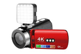4K Video Camera Camcorder 64MP Vlogging Camera With 28X Digital Zoom for YouTube - Red Pro Version V1263-JX-6747-3