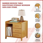 Bamboo Bedside Table Nightstand Storage Bedroom Sofa Side Stand V63-838001