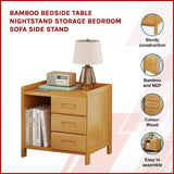 Bamboo Bedside Table Nightstand Storage Bedroom Sofa Side Stand V63-838001