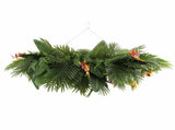 Artificial Hanging Plant Arrangement With Tropical Flowers in a Rectangular Arrangement 100cm x 30cm V637-DP1227403