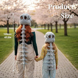 120CM Green Funny Dinosaur Skeleton Plush Headwear Quirky Bone Fossil Plushie Hat & Huggable Doll V888-ELOSUNG52003