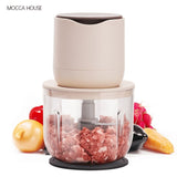 wireless meat grinder, USB charging meat grinder, 600ml food processor, multifunctional kitchen V1102-753-04922-BEG-600ML