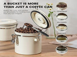 Coffee Canister Airtight Container Stainless Steel Bean Storage Container with Scoop V1192-AZ-W-3521