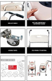 Aluminum Bedside Commode Chair 200kg Mobile Shower Toilet Wheelchair V178-66964