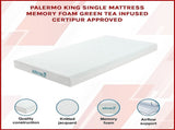 King Single Green Tea Memory Foam Mattress Cooling Comfort with CertiPUR-US Certified Foam V63-826531