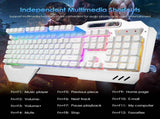 104 Keys Wireless Gaming Keyboard Mouse SetMouse Pad, RGB LED Backlit PC/Laptop White-RGB V201-W11043639