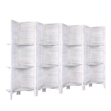 Artiss 8 Panel Room Divider Screen 326x170cm Shelf White RD-B-0590-8P-WH