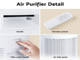 Devanti Air Purifier 4-Layer HEPA Filter White PURI-D-850A-WH