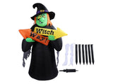 4.4ft Halloween Inflatable Witch Decoration Holiday Blow Up Lighted Witch Yard Lawn Decor for V1294-YM0901-3115240042011