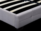 Linen Fabric Queen Deluxe Bed Frame Beige V63-802187