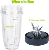 Replacement blender Blade and 24oz Cup Accessories, ly Compatible with Nutri Ninja V1258-DP02-C-1066