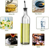 2 Pack Glass Olive Oil and Vinegar Dispenser Bottles with Stainless Steel Pourers, Labels, Brush and V1189-LC-AMZ-00248