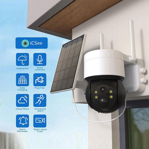 Solar Security Camera Battery Powered Outdoor Wireless WiFi IP CCTV PTZ Camera V201-W12600926