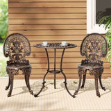 Gardeon 3PC Patio Furniture Outdoor Bistro Set Dining Chairs Aluminium Bronze GB-CALU-3PC-XG1802-BZ