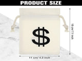 48 Pcs Canvas Money Bags Bulk with Drawstring Dollar Sign Sacks Pouch 4.3 x 7.1 Inch Cash Coin Props V1259-DP01-A-5584