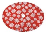 Christmas Tree Skirt White Snowflake Pattern Xmas Tree Mat for Holiday Party Decorations122cm/48.0in V1294-YM0523-3115210224011