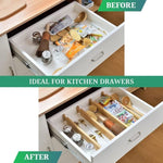 8 Pack Bamboo Adjustable Kitchen Drawer Dividers V178-36045