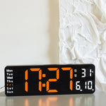 13" Orange Large Digital Big Jumbo LED Wall Desk Clock Display With Temperature Calendar V201-FAZ0013OR8AU