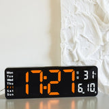 13" Orange Large Digital Big Jumbo LED Wall Desk Clock Display With Temperature Calendar V201-FAZ0013OR8AU
