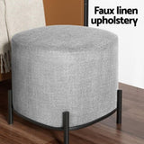 Artiss Ottoman Foot Stool Square Linen Grey FS-B-01-MT-LIN-GY