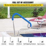 Pool Rail 39x32 Pool Railing 304 Stainless Steel 250LBS Load Capacity Silver Rustproof Pool Handrail V952-BXGYCFS3W39X32YC1V0