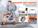 Drain Cleaner Machine 100FT x 1/2 Inch, Auto Feed Sewer Snake Drain Auger on Wheels, Portable Drain V952-ZDJJKLSGDSTJXZPK9V3