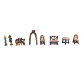 8PCS Fairy Garden Accessories Set Resin Miniature Table and Chairs Set Garden Furniture Ornaments V1294-YM0901-3115250003911
