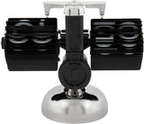 Black Flip Table Clock with Chrome Stand, Modern Retro Desk Clock, 9.5 x 21 x 16.5 cm V1188-MS-731-112
