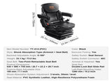 Universal Forklift Seat Adjustable Tractor Seat with Seatbelt Armrests V952-CCZYJZKFSAQDKKFORV0
