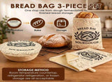 3Pcs Beeswax Bread Bags Free of plastic components, Freshness Balance,Shape Design for Homemade and V1366-AZ2-W-15582
