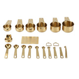 18PCS Measuring Cup Stainless Steel Gold Coffee Spoon Cup Set Baking Scale Measuring Scoop Cup Set V1294-YM0714-3118210277811