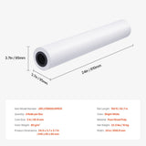 Wide Format Paper, 609.6 mm x 45.7 m Paper, 4 Rolls CAD Bond Rolls with 50.8 mm Core, 10 KG V952-KFDYZ2INCH243KB2WV0