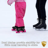 Adjustable Kids' Skates - Double Blade for Stability - With Straps & Shoe Size 16-21 - Black V1188-ZXY-131-172