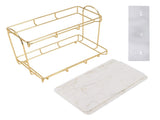 2 Tier Cosmetic Storage Shelf Large Capacity Waterproof Gold Metal Storage Shelf Rack for Bathroom V1294-YM0523-3112220030711
