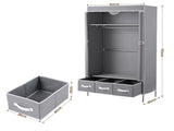Artiss Large Portable Clothes Closet Wardrobe with Tiebacks Grey DIY-WR03-170-GY