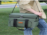 Khaki 23L Extra Large Insulated Cooler Bag with Double Layers - Perfect for Camping, Picnics, and V888-ELOSUNG21916