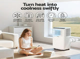 3-in-1 Devanti Portable Air Conditioner Dehumidifier Fan 7000BTU PAC-B-7000-WH
