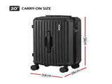 Wanderlite 20" Trunk Luggage Suitcase Travel Carry On TSA Lock Black LUG-ABS-TRUK01-20-BK