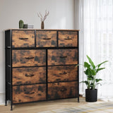 Levede Storage Cabinet Tower Chest Brown Fold CH1098-9-BR