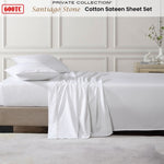 Private Collection 600TC Santiago Stone Cotton Sateen Sheet Set 50cm Wall Super King V442-LED-SHEETS-SANTIAGO-STONE-SK