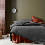 Accessorize Soho Waffle Dark Grey Quilt Cover Set King V442-HIN-QUILTCS-SOHOWAFFLE-DARKGREY-KI