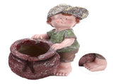 Flower Pot Ornament Cartoon Kid Shape Waterproof Textured Exquisite Vivid Statue for Garden Lawn V1294-YM0715-3111210438911