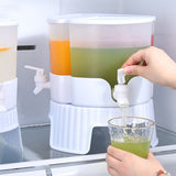 5.2L Refrigerator Cold Water Bottle, 14.37x9.25x9.25in Iced Beverage Dispenser, 3-Compartment V1370-AZ4-09034