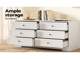 Artiss 6 Chest of Drawers - LEIF White FUR-U-CDR-6D-WH-AB