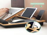 CARLA HOME Bamboo Laptop Lap Desk with Cushion and Angle Adjustable for Office and Home LSB-36067